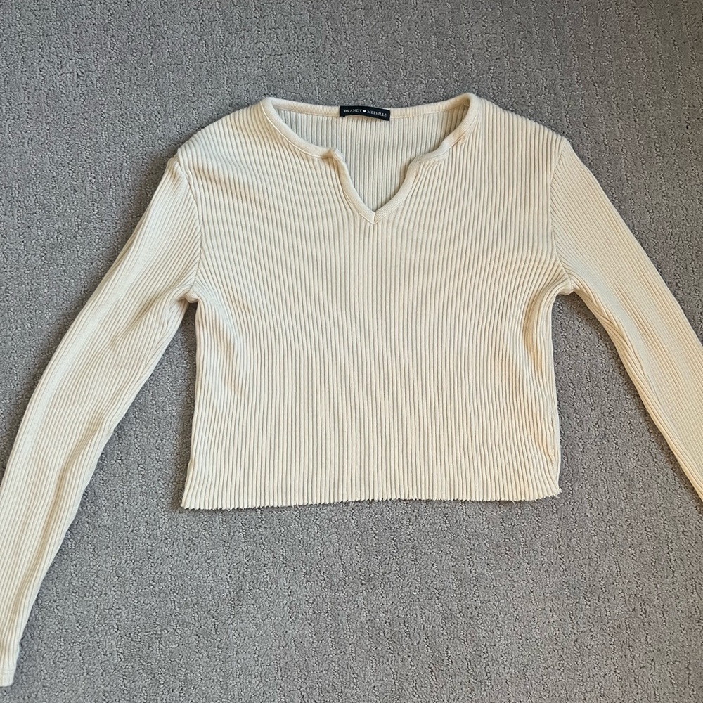 long sleeve knit brandy sweater top